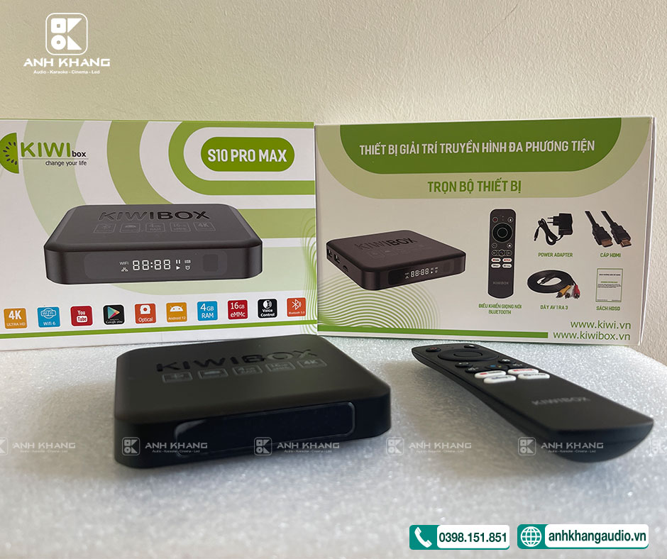Bộ TV Android Box Kiwi S10 Pro Max