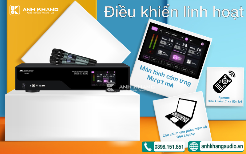 Amply MK Acoustic CS600 điều khiển linh hoạt