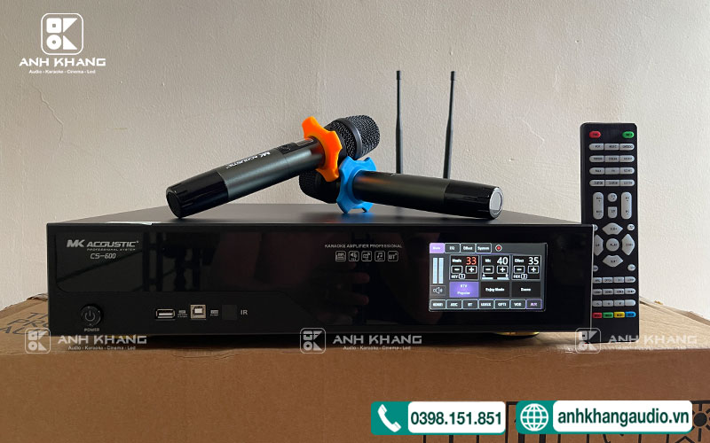 cục đẩy liền vang micro amply 3 in 1 MK CS600